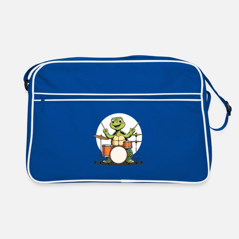 Schildkroete am Drumset Retro Tasche