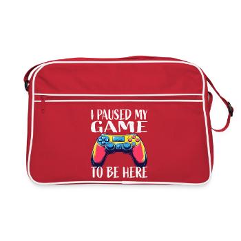 Paused My Game To Be Here - Retro Tasche - Rot/Weiß - Vorne
