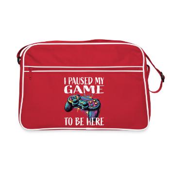 Ich hab mein Spiel pausiert – Controller Kunst - Retro Tasche - Rot/Weiß - Vorne