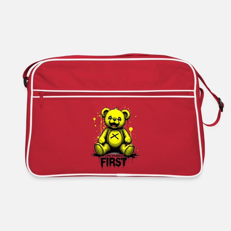 Love Yourself First Teddy Bear Graffiti Retro Bag