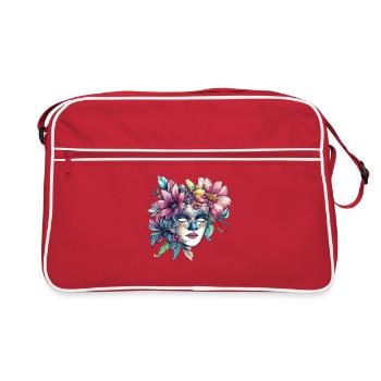 Masque floral dans un style bal masqué - Sac Retro - rouge/blanc - Devant