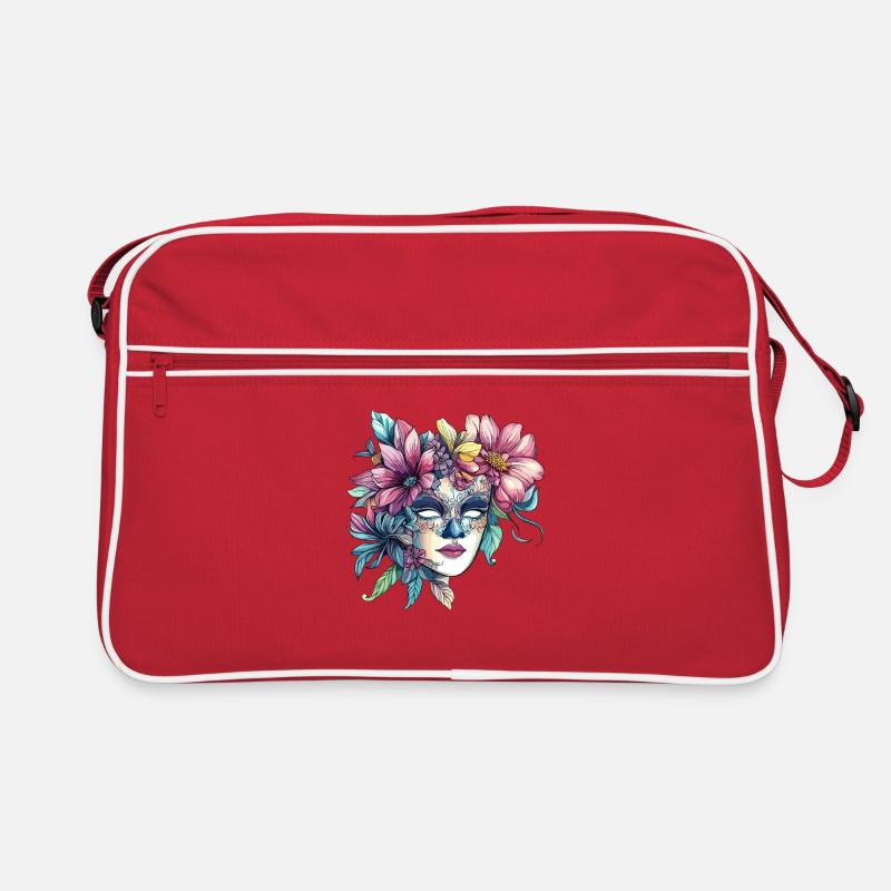 Blumenmaske im Maskenball-Stil Retro Tasche