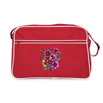 Fleurs vibrantes – la magie des couleurs - Sac Retro - rouge/blanc - Devant