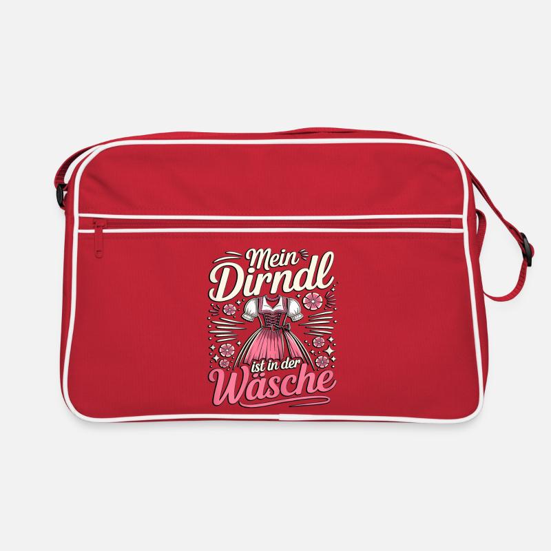 Mein Dirndl ist in der Wäsche Retro Tasche