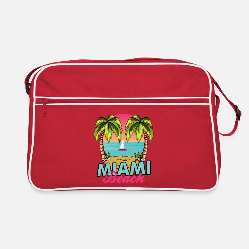 Miami Beach Palm Trees Sunset Retro Bag