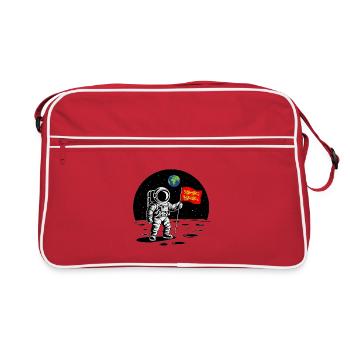 Normandy Astronaut Normandy Flagge auf dem Mond - Retro Tasche - Rot/Weiß - Vorne