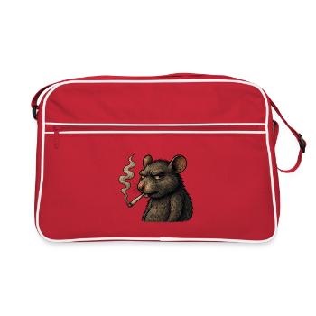 Rat fumeur - Sac Retro - rouge/blanc - Devant