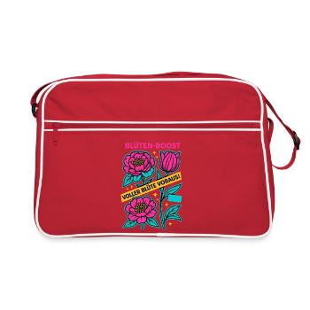 Impulsion de la Fleur, Puissance du Ressort, Fleur à Venir - Sac Retro - rouge/blanc - Devant