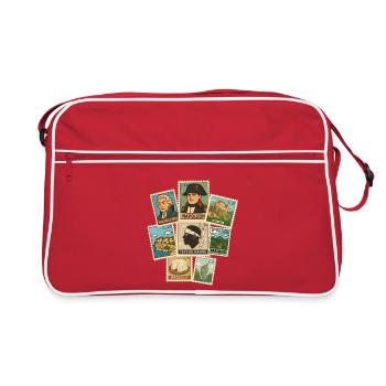 Timbres Corses Corse Île de Beauté Tête de Maure - Sac Retro - rouge/blanc - Devant