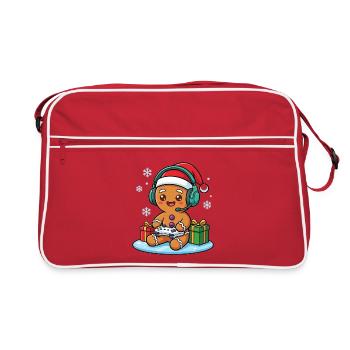 Spaßiges Lebkuchen-Weihnachtsspiel - Retro Tasche - Rot/Weiß - Vorne