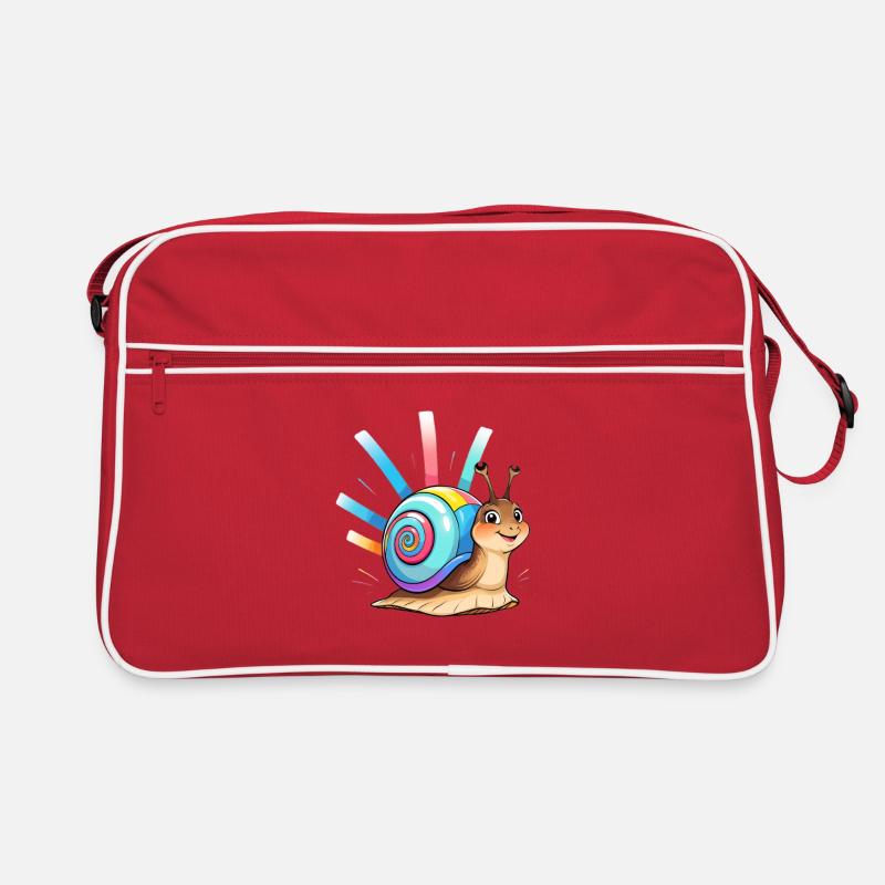 Regenbogen-Schnecke Farbexplosion Retro Tasche