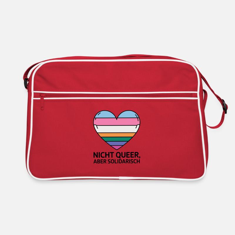Not Queer But Solidary Heart Pride Ally Retro Bag