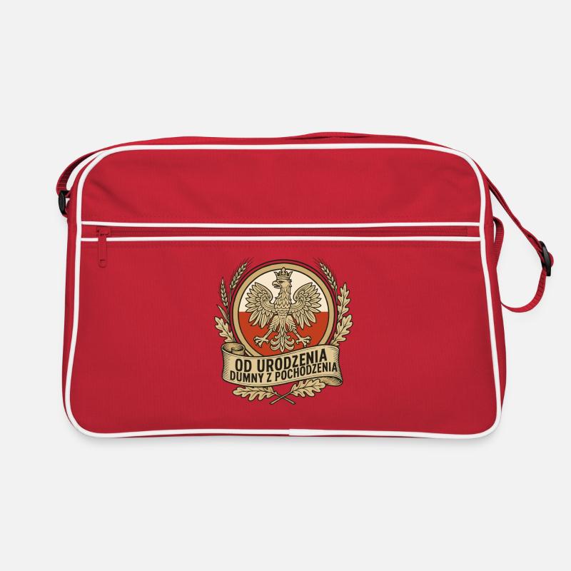 Born Proud Polish Eagle Emblem Retro Tasche
