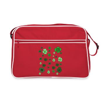 Motif de scintillements de trèfle - Sac Retro - rouge/blanc - Devant