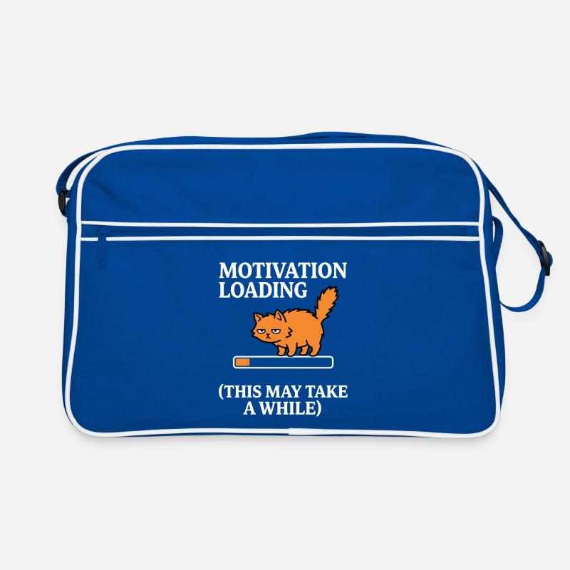 Motivation Loading Tired Cat with Loading Bar Retro Bag