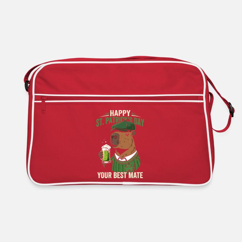 St. Patrick's Day Bär mit Bier Retro Tasche