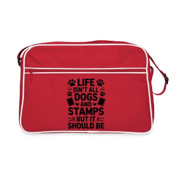 Timbres disant Dog Wit Timbres cadeau - Sac Retro - rouge/blanc - Devant