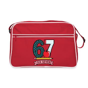 6 7 Apple and Pencil - Retro Tasche - Rot/Weiß - Vorne