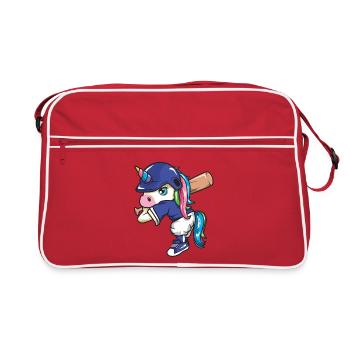 Joueuse de softball licorne d’un dab Sportive drôle - Sac Retro - rouge/blanc - Devant