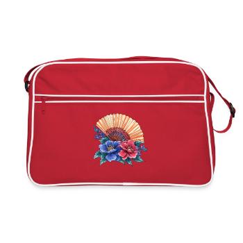 Rêve tropical d’Hibiscus Fan - Sac Retro - rouge/blanc - Devant