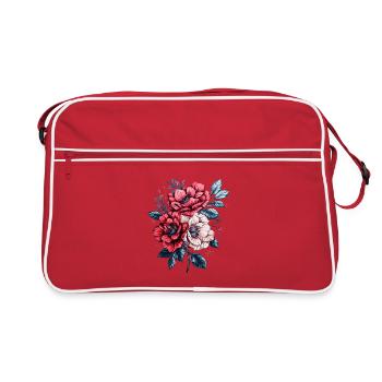 Red Blue White Floral Power - Retro Bag - red/white - Front