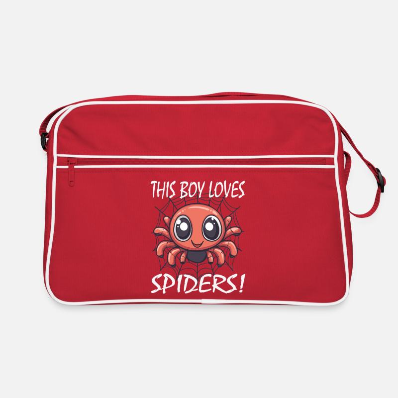Boy loves spiders – cute spider Retro Bag