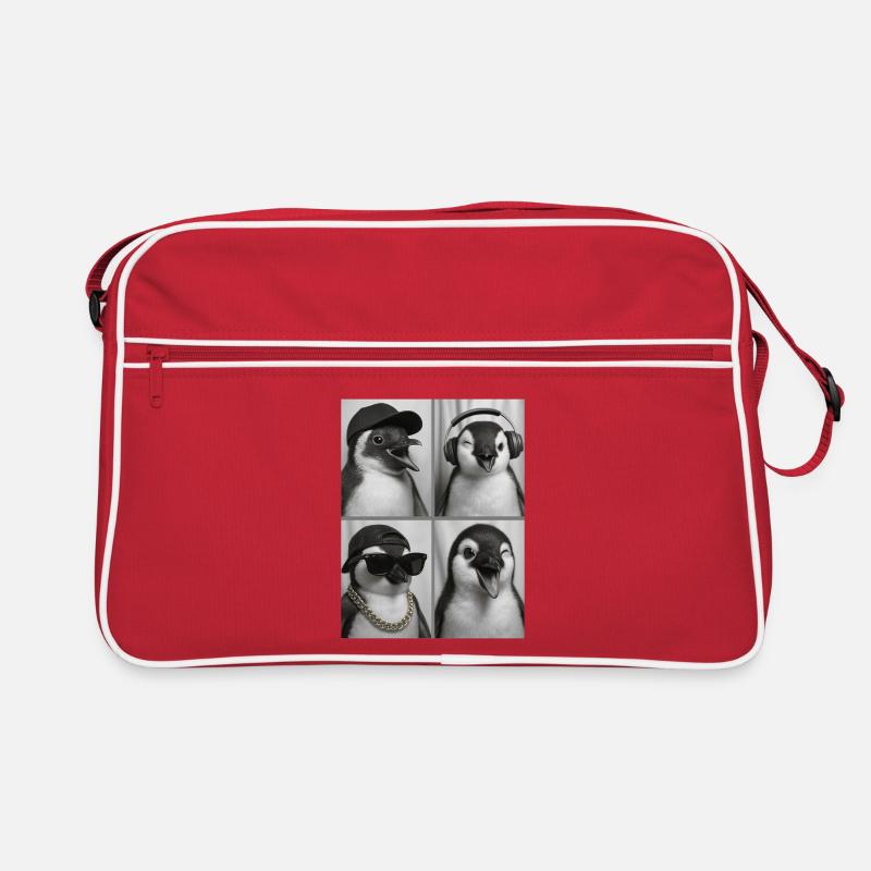 Pinguin - Retro Tasche - Rot/Weiß