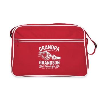 Grandpa and grandson – best friends for life - Retro Bag - red/white - Front