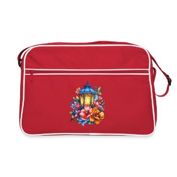 Flower lantern in the glow of the night - Retro Bag - red/white - Front
