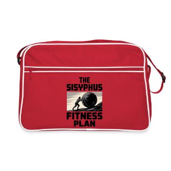 Schieben eines riesigen Balls - Retro Tasche - Rot/Weiß - Vorne