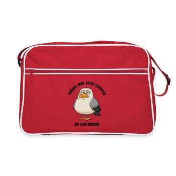 Things were easier in the old days - Seagull saying - Retro Bag - red/white - Front