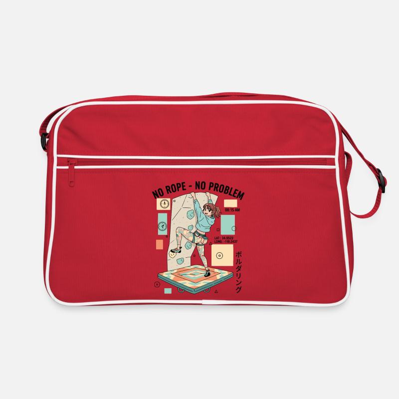 No Rope No Problem Bouldering Climber Fun Retro Bag