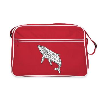 Geometrischer Polygonwal - Retro Tasche - Rot/Weiß - Vorne