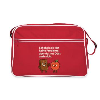 Le chocolat ne résout aucun problème – c’est amusant à dire - Sac Retro - rouge/blanc - Devant