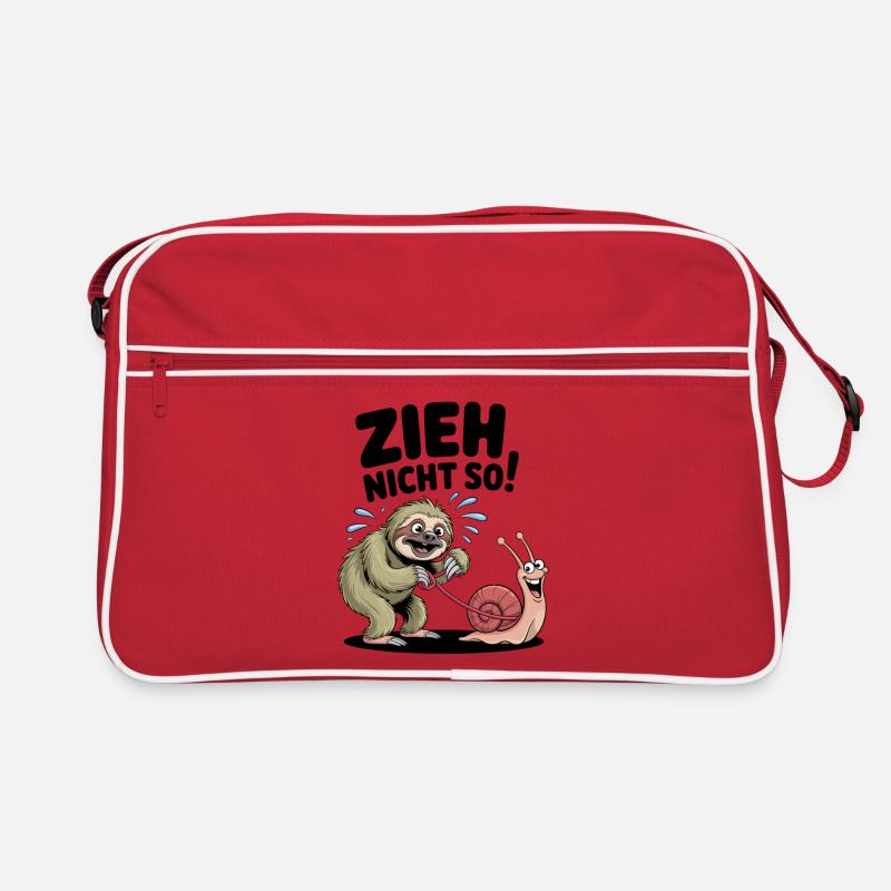 Faultier Schnecke Spruch, zieh nicht so Retro Tasche