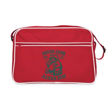 Raccoon | New Year, Old Me | good intentions - Retro Bag - red/white - Front