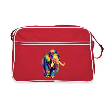 Mammut Wollhaarmammut Eiszeit Mammuts Süßes Mammut - Retro Tasche - Rot/Weiß - Vorne