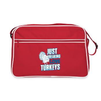 J’adore les dindes - pour les amis dindons - Sac Retro - rouge/blanc - Devant