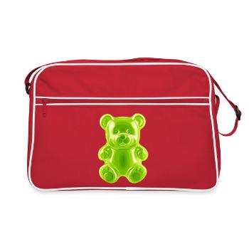 Ours en caoutchouc vert - Sac Retro - rouge/blanc - Devant