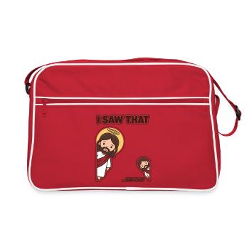 I Saw That And That Jesus Humor Funny - Retro Bag - red/white - Front