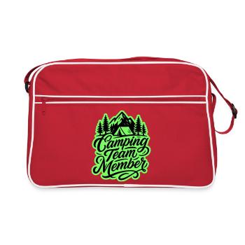 Camping Team Zelt Berge - Retro Tasche - Rot/Weiß - Vorne