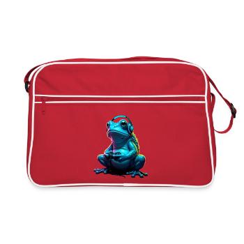 Jeux vidéo de grenouilles Jeux vidéo d’animaux Grenouille drôle - Sac Retro - rouge/blanc - Devant