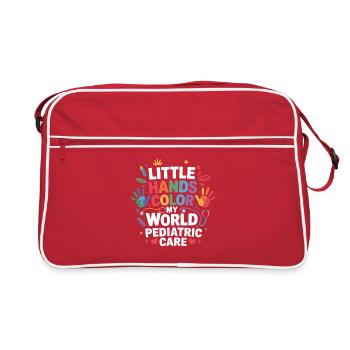 Petits mains colorés du monde des soins - Sac Retro - rouge/blanc - Devant