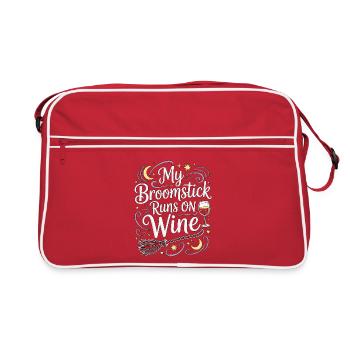 Witchcraft My Broomstick Runs On Moon Magic Wicca - Retro Bag - red/white - Front