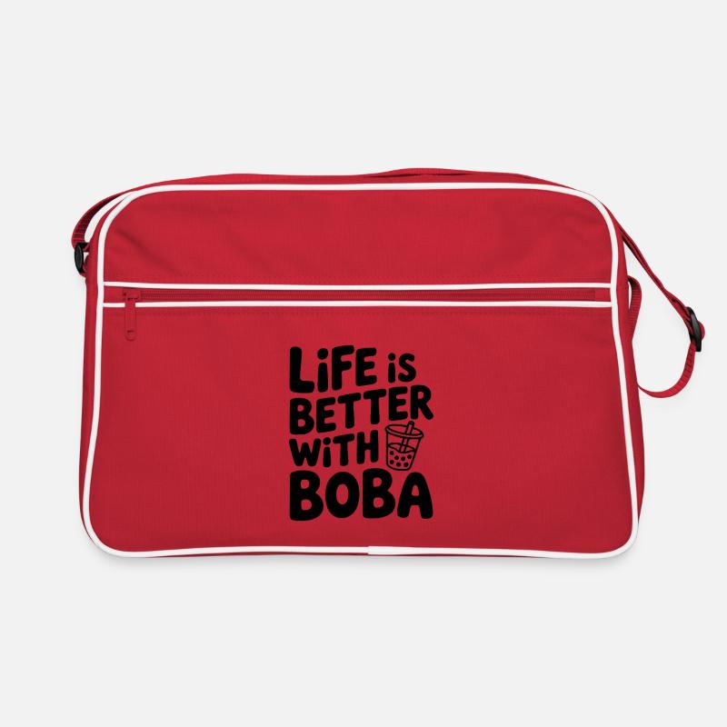 Das Leben ist besser mit Boba Retro Tasche