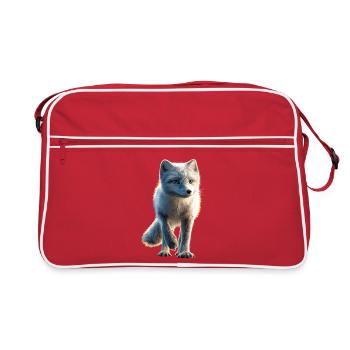 Polarfuchs Schneefuchs Eisfuchs Süßer Weißer Fuchs - Retro Tasche - Rot/Weiß - Vorne