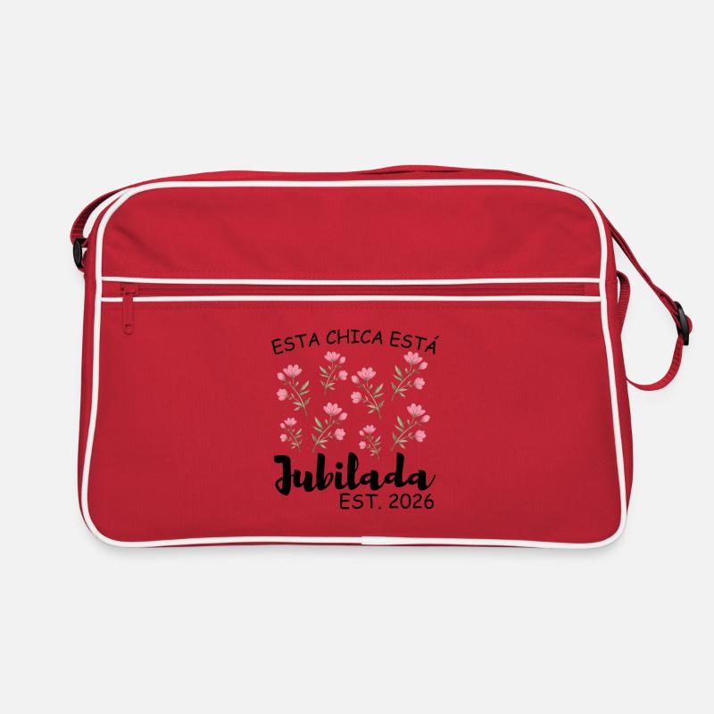 Dieses Mädchen geht 2026 in Rente - Retro Tasche - Rot/Weiß