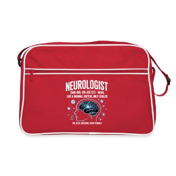 Neurologist saying brain motif - Retro Bag - red/white - Front