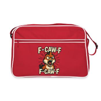f-CAW-F angry fox comic, funny animal shirt - Retro Bag - red/white - Front