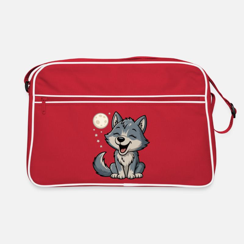 Moonlight Wolf Cuddle Retro Bag